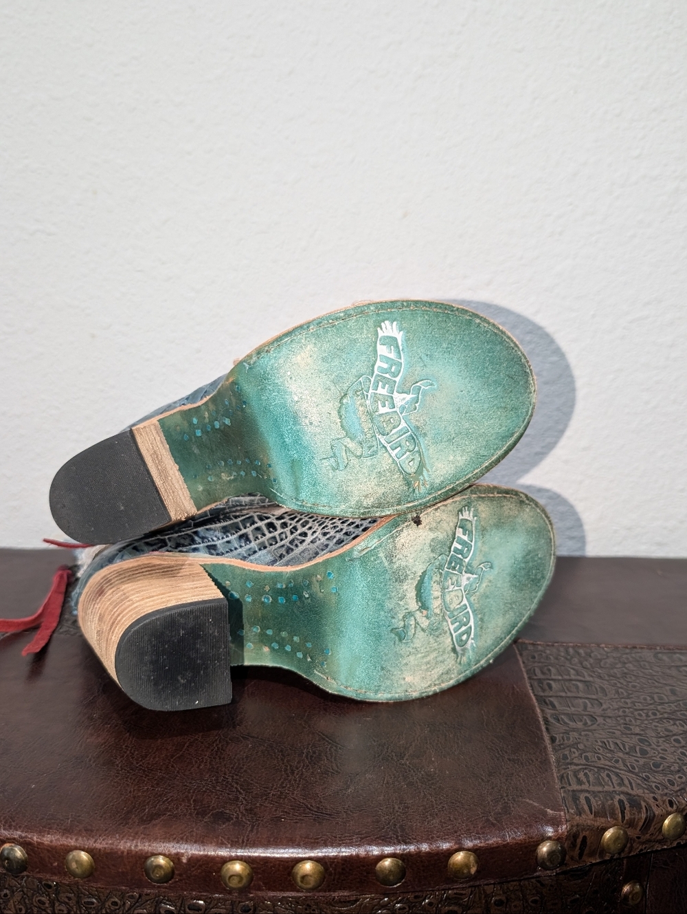 Rare FreeBird Bond Croco Turquoise size 7 - Picture 8 of 16